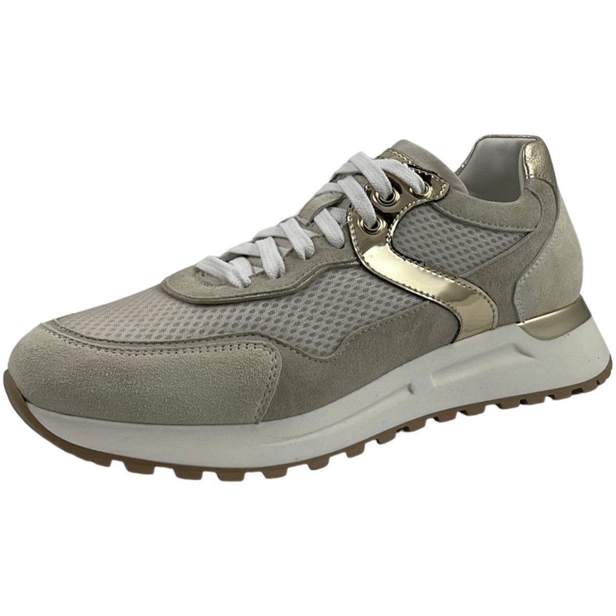 Schuhe Damen Derby-Schuhe & Richelieu No Claim Schnuerschuhe metallic/grau/gold Gaia 6 Beige