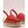 Schuhe Damen Leinen-Pantoletten mit gefloch Belset  Rot