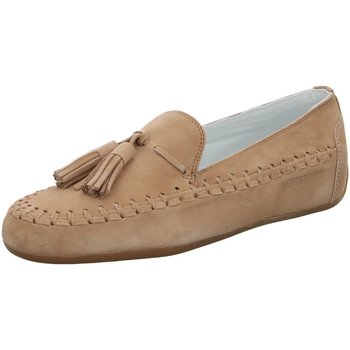 Schuhe Damen Slipper Candice Cooper Slipper Moc Stitching Tassels Velvet 0012016603-01 0E05 beige