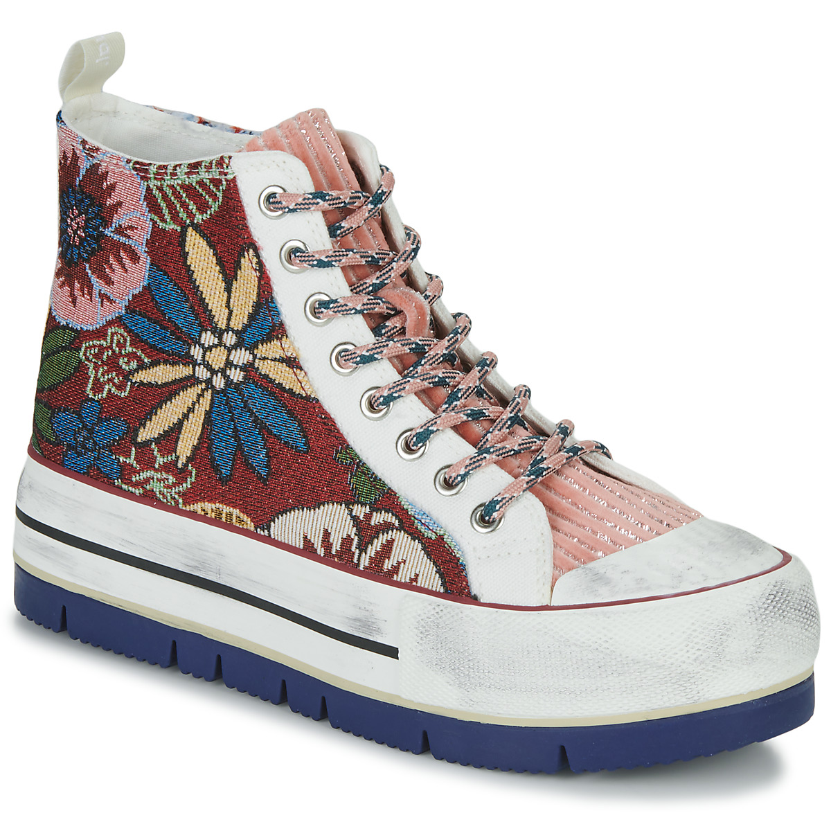 Schuhe Damen Sneaker High Desigual CRUSH ROSA Multicolor