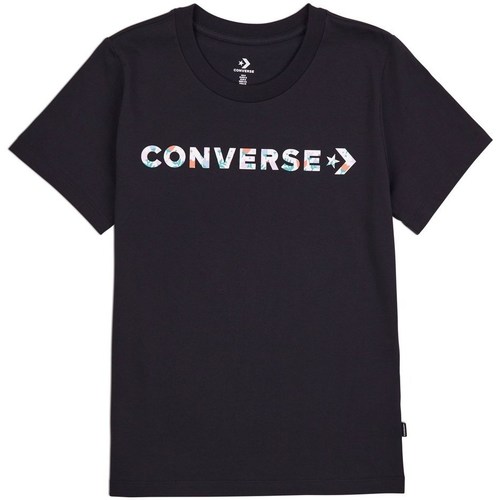Kleidung Damen T-Shirts Converse Floral Logo Graphic Schwarz