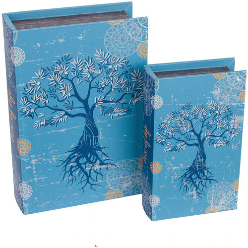 Home Körbe / Kisten / Regalkörbe Signes Grimalt Box-Buch-Baum Des Lebens 2 Einheiten Blau