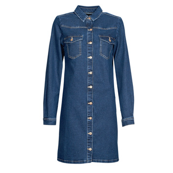 Kleidung Damen Kurze Kleider Pieces PCPERRY L/S DENIM DRESS-VI Blau