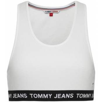 Kleidung Damen Tops Tommy Jeans Logo wb crop top Weiss