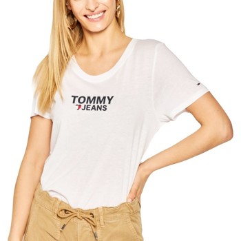 Kleidung Damen T-Shirts Tommy Jeans Corp heart logo Weiss
