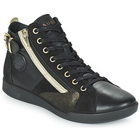 Schuhe Damen Sneaker High Pataugas PALME MIX Schwarz / Gold