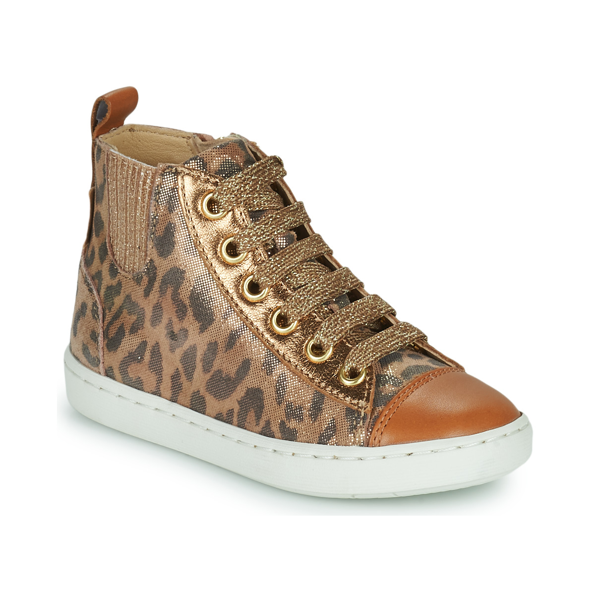 Schuhe Mädchen Sneaker High Shoo Pom PLAY NEW JODLACE Leopard / Gold