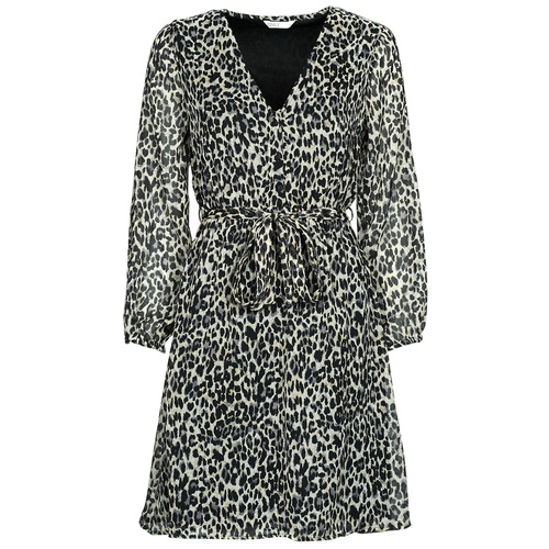 Kleidung Damen Kurze Kleider Only ONLCERA 3/4 SHORT DRESS WVN Leopard