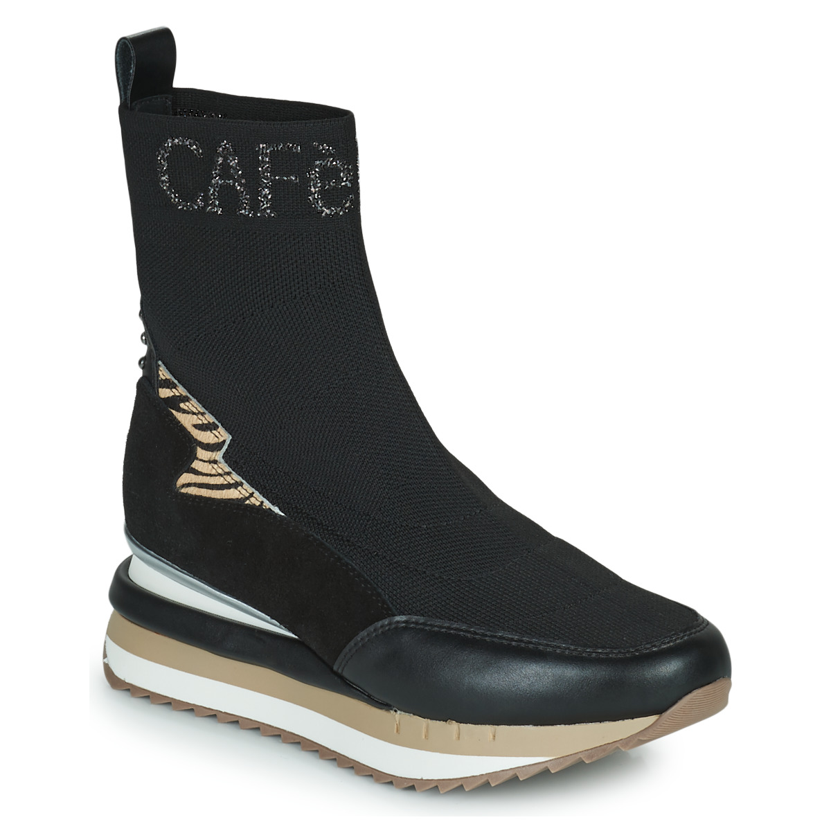 Schuhe Damen Sneaker High Café Noir C1DN9550-N001 Schwarz