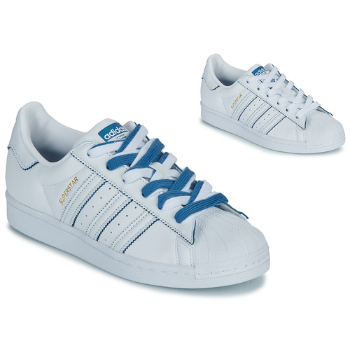 Schuhe Damen Sneaker Low adidas Originals SUPERSTAR W Weiss / Blau