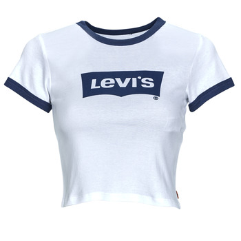 Kleidung Damen T-Shirts Levi's GRAPHIC RINGER MINI TEE Hell / Weiss / Sargasso