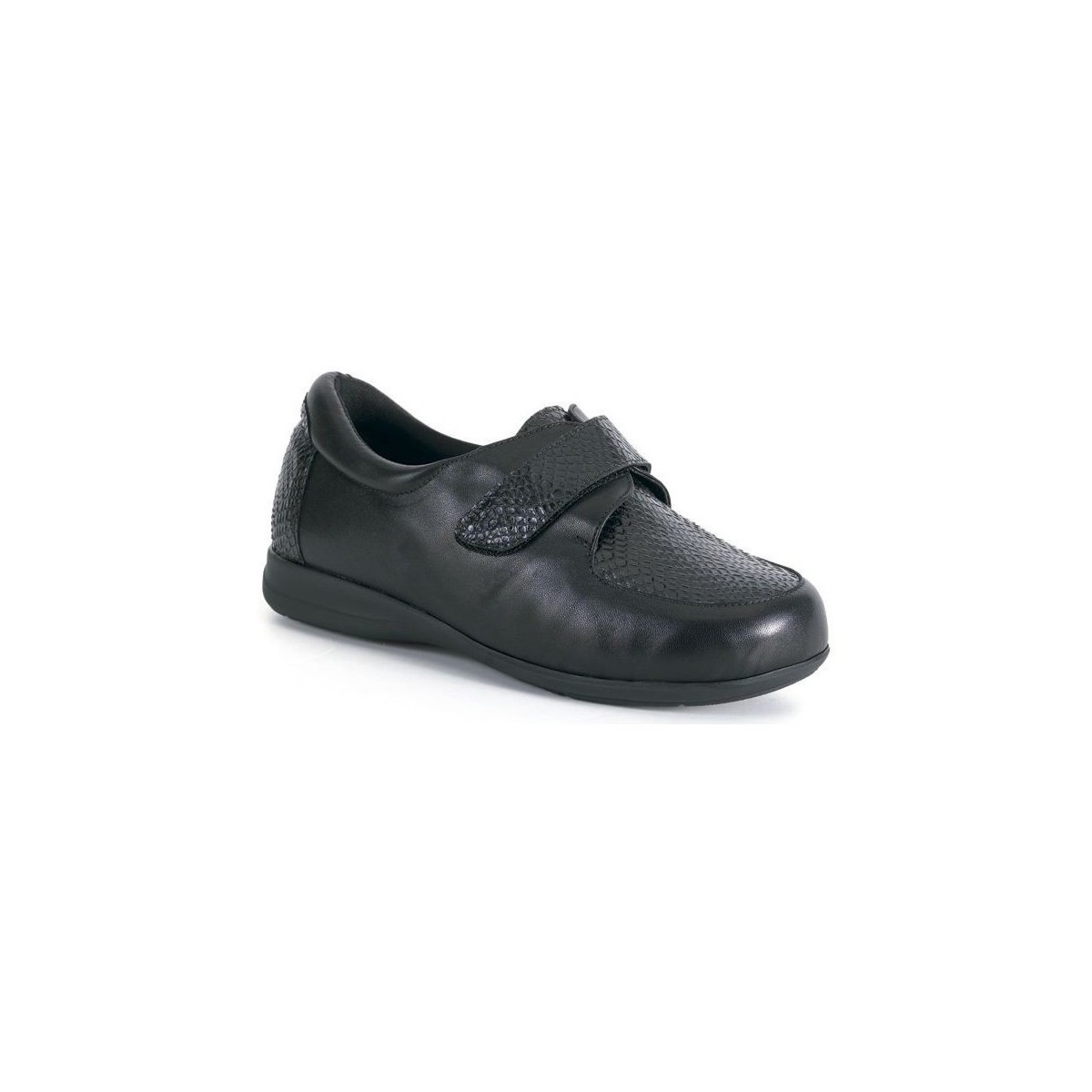 Schuhe Damen Derby-Schuhe & Richelieu Calzamedi breiten und bequemen Mokassins mit Klettverschluss Schwarz