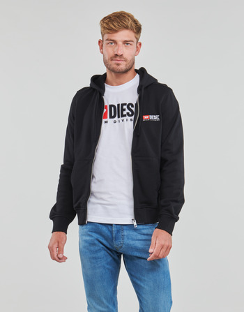 Kleidung Herren Sweatshirts Diesel S-GINN-HOOD-ZIP-DIV Schwarz