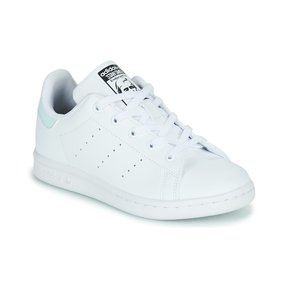 Schuhe Kinder Sneaker Low adidas Originals STAN SMITH C Weiss / Blau