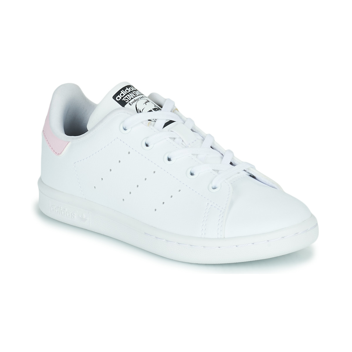Schuhe Mädchen Sneaker Low adidas Originals STAN SMITH C Weiss / Rosa