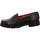 Schuhe Damen Slipper Pas De Rouge Premium nero Leder loses Fußbett n399 marta nappa Schwarz