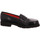 Schuhe Damen Slipper Pas De Rouge Premium nero Leder loses Fußbett n399 marta nappa Schwarz