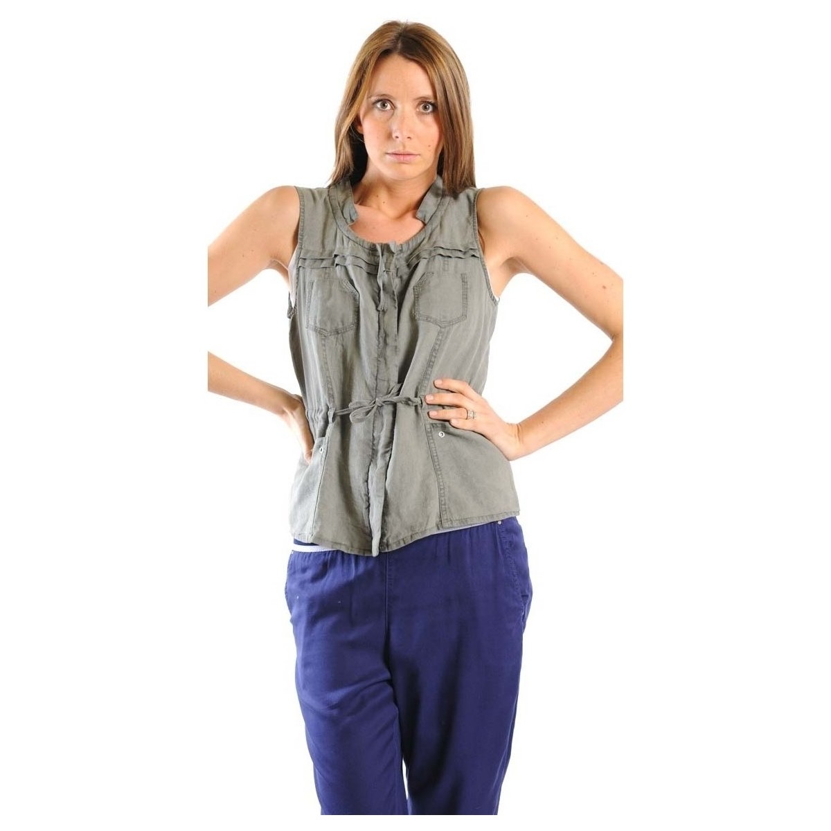 Kleidung Damen Strickjacken Sud Express GILET GAMBANI BRONZE Gold