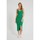 Kleidung Damen Kleider Robin-Collection Elastisches Rippenkleid Für Da T Grün