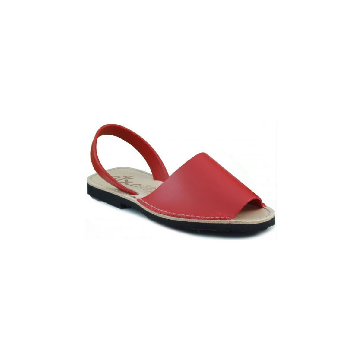 Schuhe Leinen-Pantoletten mit gefloch Arantxa Menorca Haut Rot
