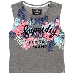 Kleidung Damen T-Shirts & Poloshirts Superdry  Grau