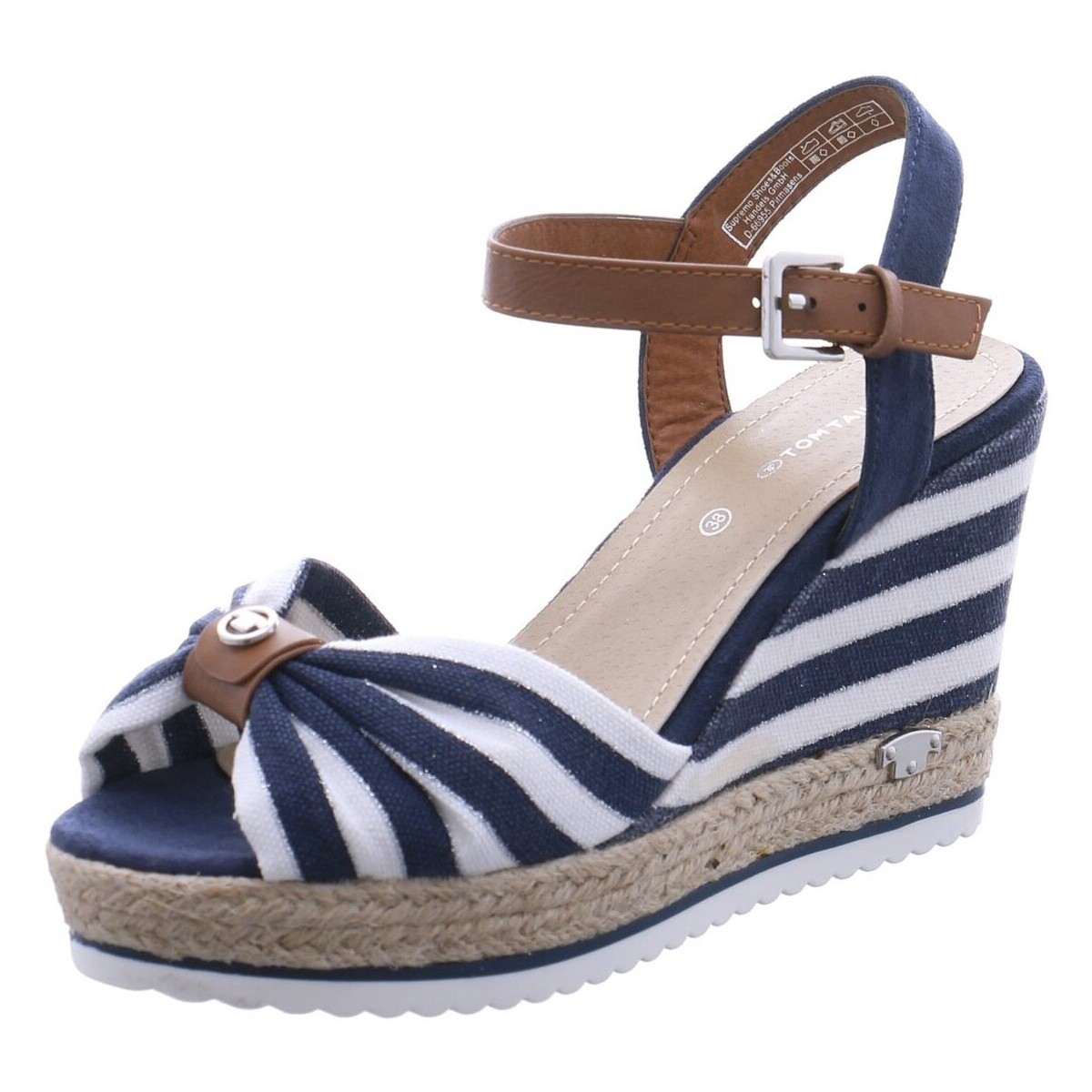 Schuhe Damen Sandalen / Sandaletten Tom Tailor Sandaletten 3290212 WHITE NAVY Blau