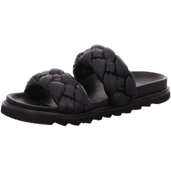 Schuhe Damen Pantoffel KMB Pantoletten A5609 BRAIDED NILO BLACK schwarz