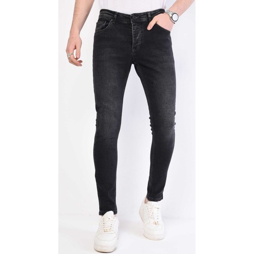 Kleidung Herren Slim Fit Jeans True Rise Hosen Regular DPNW Schwarz