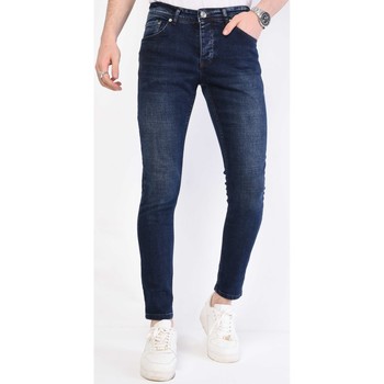 Kleidung Herren Slim Fit Jeans True Rise Klassische Hosen Einfarbige Slim DC Blau