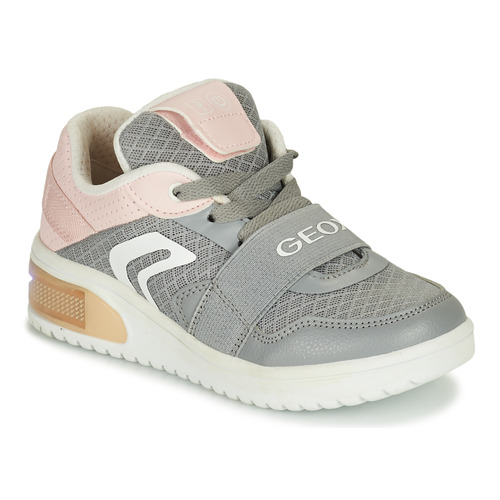 Schuhe Mädchen Sneaker High Geox J XLED GIRL Grau / Rosa