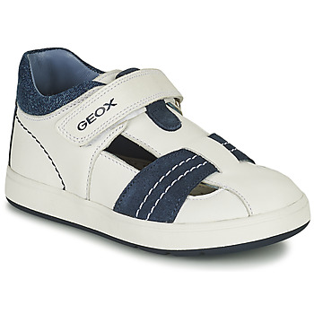 Schuhe Jungen Sneaker High Geox B BIGLIA B. A - NAPPA+SCAM. Weiss / Marine