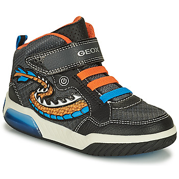 Schuhe Jungen Sneaker High Geox J INEK B. C - MESH+ECOP BOTT Schwarz / Orange