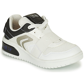 Schuhe Jungen Sneaker Low Geox J XLED B. B - MESH+GEOBUCK Weiss / Schwarz