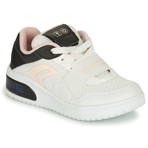 Schuhe Jungen Sneaker Low Geox J XLED G. A - MESH+ECOP BOTT Weiss / Schwarz