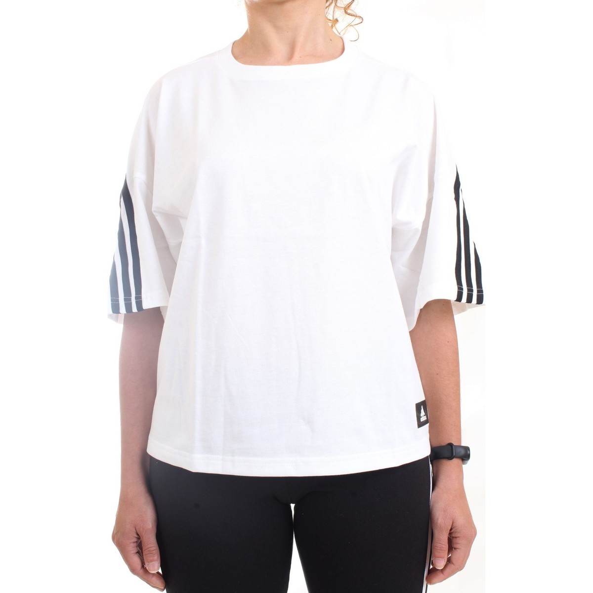 Kleidung Damen T-Shirts adidas Originals HE03 T-Shirt/Polo Frau Weiss Weiss