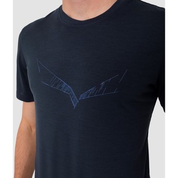 Salewa Puez Eagle Sketch Merino Men's T-Shirt 28340-3960 Blau
