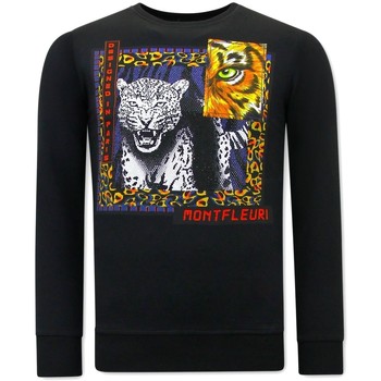 Kleidung Herren Sweatshirts Tony Backer Tiger Poster Print Schwarz