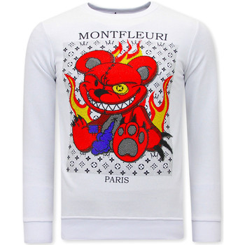 Kleidung Herren Sweatshirts Tony Backer Heren Met Print Monster Teddy Bear Weiss