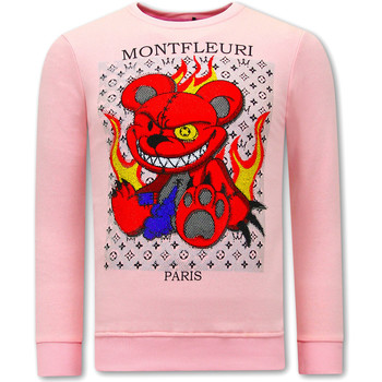 Kleidung Herren Sweatshirts Tony Backer Heren Met Print Monster Teddy Bear Rosa