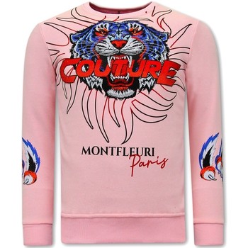 Kleidung Herren Sweatshirts Tony Backer Heren Met Print Tiger Couture Roze Rosa