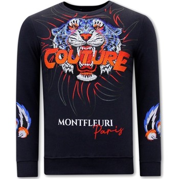 Kleidung Herren Sweatshirts Tony Backer Heren Met Print Tiger Couture W Blau