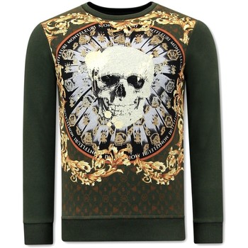 Kleidung Herren Sweatshirts Tony Backer Heren Met Print Skull Strass Groen Grün
