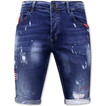Kleidung Herren Shorts / Bermudas Local Fanatic Mannen Korte Broek Met Gaten SH W Blau