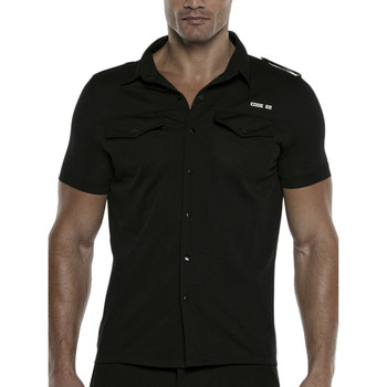 Kleidung Herren Langärmelige Hemden Code 22 Kurzarmhemd Vivid Code22 Schwarz