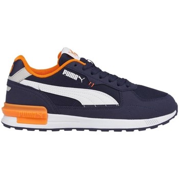 Schuhe Kinder Sneaker Low Puma Graviton JR Weiß, Schwarz, Orangefarbig