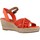Schuhe Damen Sandalen / Sandaletten Tommy Hilfiger WEBBING LOW WEDGE Orange