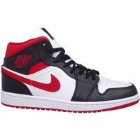 Schuhe Herren Sneaker High Nike Air Jordan 1 Mid Schwarz, Rot, Weiß