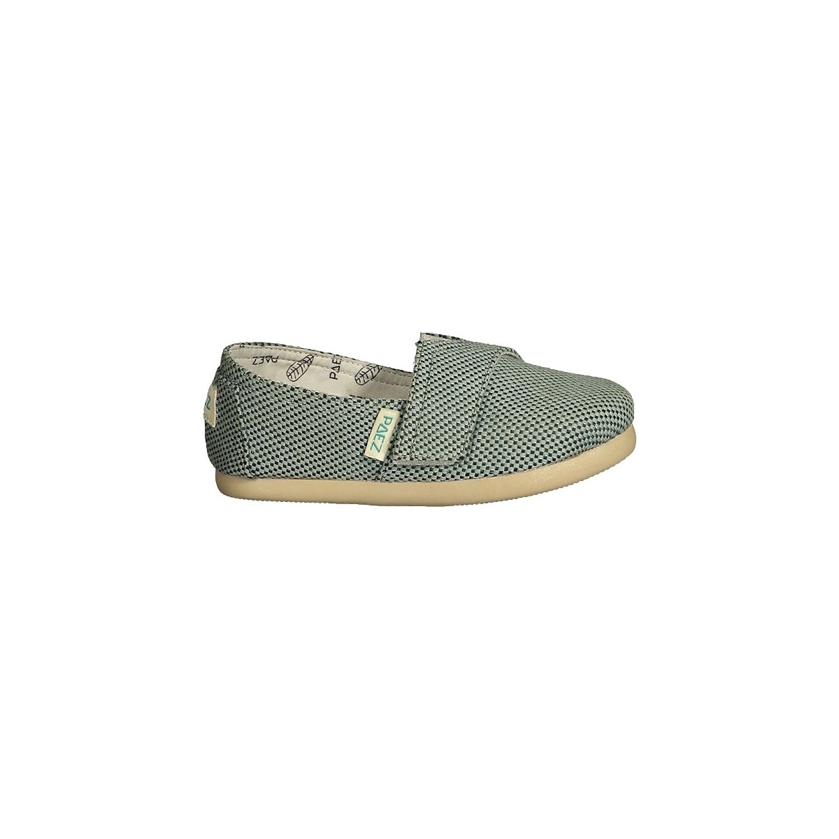 Schuhe Kinder Leinen-Pantoletten mit gefloch Paez Kids Gum Classic - Panama Grey Green Grau