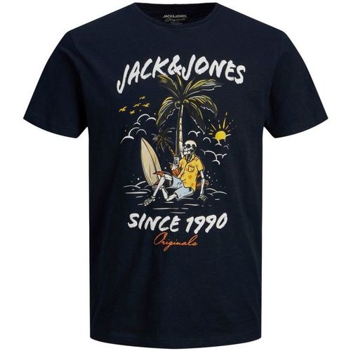 Kleidung Jungen T-Shirts & Poloshirts Jack & Jones 12212512 VENICE-NAVY BLAZER Blau