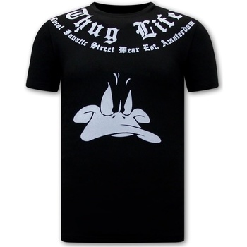 Kleidung Herren T-Shirts Local Fanatic Mit Print Thug Life Schwarz